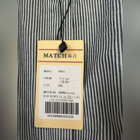 Matchstick Mens Long Sleeve Slim Fit Button Up Stripe Size XXL - Picture 3 of 4